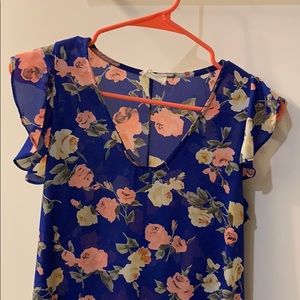 Cold shoulder hi low blouse